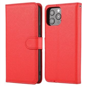 Cross Texture Wallet Stand Design verwijderbare Stand Protector voor iPhone 13 Pro 6,1 inch