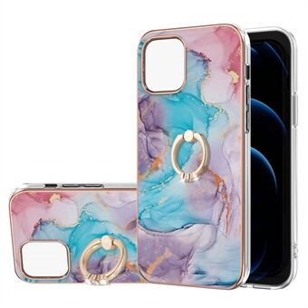 Marmeren textuurpatroon IMD-ontwerp Stijlvolle TPU-beschermhoes met Ring voor iPhone 13 Pro 6.1 Inch