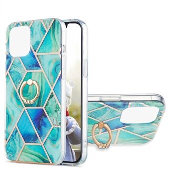 2.0mm IMD IML Galvanisatie van Ring Soft TPU Phone Cover Shell met Ring Houder Kickstand voor iPhone 13 Pro 6.1 inch