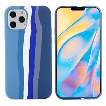 Regenboogstijl vloeibare siliconen mobiele telefoon beschermende achterkant voor iPhone 13 Pro 6,1 inch