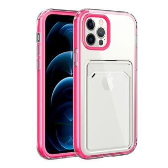 TPU + PC Doorzichtige lichtgewicht schokbestendige bumperhoes met kaarthouder voor iPhone 13 Pro 6,1 inch