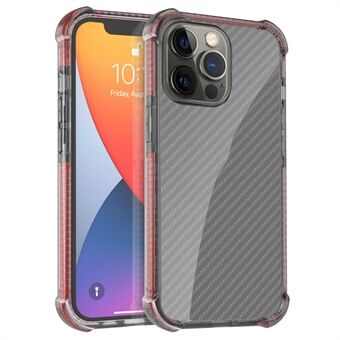 Koolstofvezeltextuur Zachte TPU Schokbestendige bumper Harde acryl beschermhoes voor iPhone 13 Pro 6.1 Inch