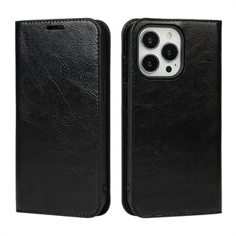 Crazy Horse-textuur Lederen Folio Flip-portemonneehoes met Stand voor iPhone 13 Pro 6,1 inch