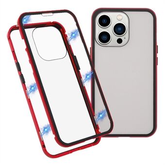 Ultraduidelijk dubbelzijdig gehard glas + metalen frame magnetische installatie telefoonhoesje voor iPhone 13 Pro 6.1 inch.