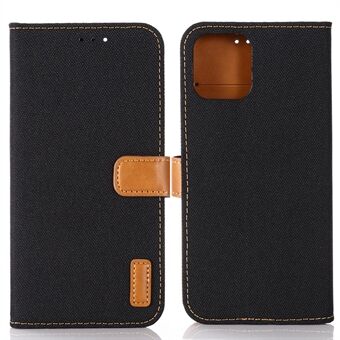 Portemonnee Telefoonhoesje met Jeans Cloth Textuur, Magnetische Sluiting, PU Leren Stand Design, en Bescherming voor iPhone 13 Pro 6.1 inch.