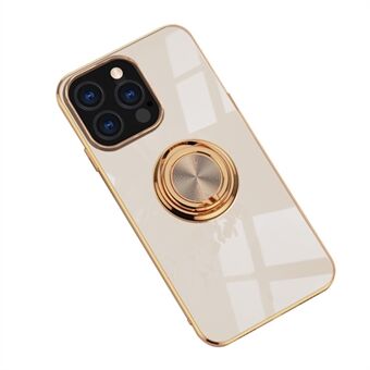 Hoesje voor iPhone 13 Pro 6.1 inch met spiegelend oppervlak, standaardontwerp met kickstand en frame van elektroplating TPU