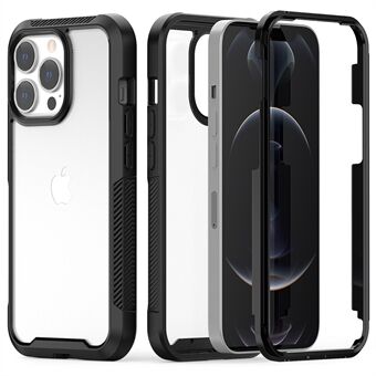 Verdikte antislip frame TPU-bumper + pc-cover Telefoon beschermhoes Shell voor iPhone 13 Pro - zwart