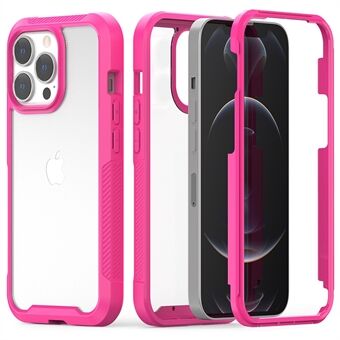 Verdikte antislip frame TPU-bumper + pc-cover Telefoon beschermhoes Shell voor iPhone 13 Pro - Rose