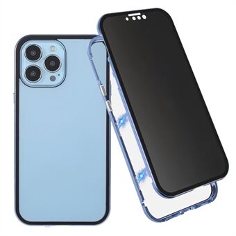 35 Graden Anti-Peep Drop-Resistant Krachtig Magnetisch Metalen Frame + Dubbelzijdig Gehard Glas Telefoon Case voor iPhone 13 Pro 6.1 inch