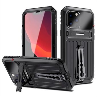 Opvouwbaar standaardontwerp TPU + metalen hybride behuizing Shell met gehard glasfilm voor iPhone 13 Pro 6,1 inch