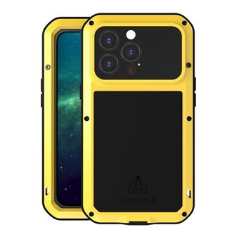 Love MEI Multi-Protection Schokbestendig, valbestendig Stofdicht [Metaal + Siliconen + Gehard glas] Telefoonhoes voor iPhone 13 Pro 6,1 inch