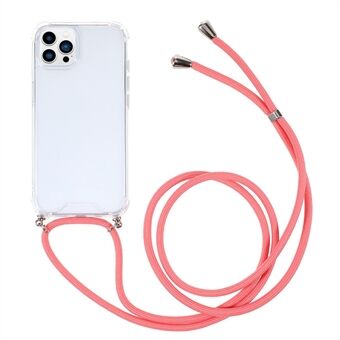 Acryl achterpaneel + TPU bumper Kristalheldere beschermende telefoonhoes met snoer voor iPhone 13 Pro 6.1 inch