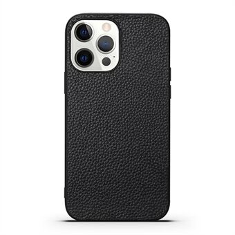 Schokabsorberend Litchi Texture echt leer + TPU telefoonhoesje voor iPhone 13 Pro 6.1 inch