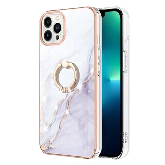 Standaard ontwerp Anti-kras zachte TPU-cover Galvaniserend frame IMD marmerpatroon IML-telefoonhoes voor iPhone 13 Pro 6.1 inch