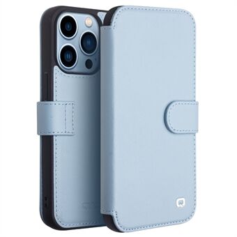 QIALINO Zakelijke Stijl Echt Koeienhuid Lederen Portemonnee Cover Magnetisch Slot Telefoon Case voor iPhone 13 Pro 6.1 Inch