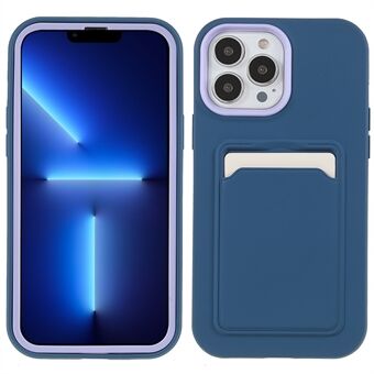 Kaartsleuf met rubberen coating Ontwerp Krasbestendig PC + TPU Hybrid Cover voor telefoon 13 Pro 6,1 inch