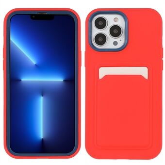 Kaartsleuf met rubberen coating Ontwerp Krasbestendig PC + TPU Hybrid Cover voor telefoon 13 Pro 6,1 inch