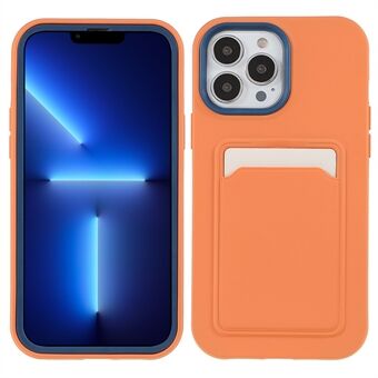 Kaartsleuf met rubberen coating Ontwerp Krasbestendig PC + TPU Hybrid Cover voor telefoon 13 Pro 6,1 inch