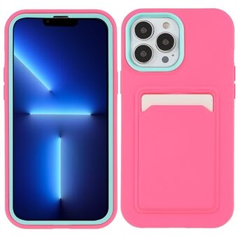 Kaartsleuf met rubberen coating Ontwerp Krasbestendig PC + TPU Hybrid Cover voor telefoon 13 Pro 6,1 inch