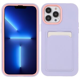 Kaartsleuf met rubberen coating Ontwerp Krasbestendig PC + TPU Hybrid Cover voor telefoon 13 Pro 6,1 inch