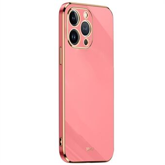 XINLI for iPhone 13 Pro 6.1 inch Anti-scratch Drop-proof Precise Cutout Case Electroplating Golden Edge Soft TPU Shell