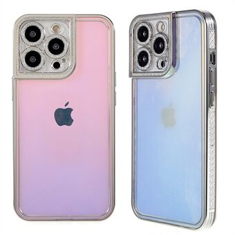 Slim Phone Case for iPhone 13 Pro 6.1 inch Shockproof Electroplated Soft TPU Cover Rhinestone Decorated Phone Protector