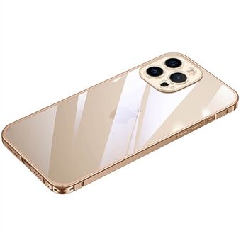 For iPhone 13 Pro 6.1 inch Shockproof Luban Lock Phone Cover Transparent PC+Metal Hybrid Case