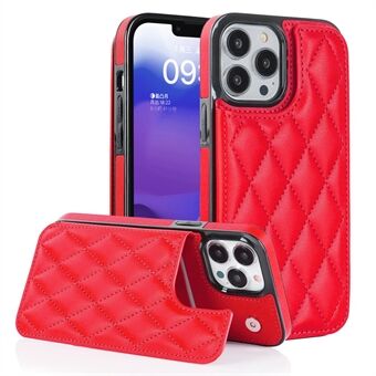 Voor iPhone 13 Pro Smartphone Case Kickstand PU Leer + TPU Kaarthouder Telefoon Cover