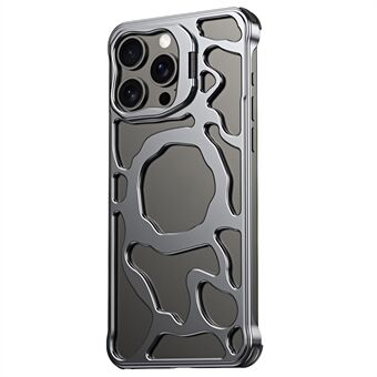 Auspicious Cloud Series voor iPhone 13 Pro Kickstand Hoesje van aluminiumlegering met magnetische holle telefoonhoes.