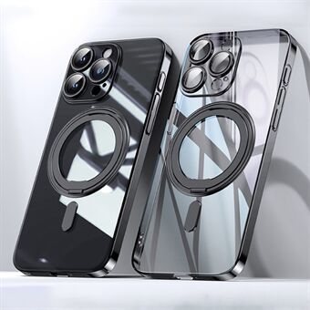 Voor iPhone 13 Pro Magnetische Case Volledige Camera Bescherming PC+TPU Telefoonhoes Onzichtbare Kickstand