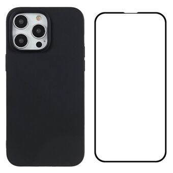 WANLONFENG MS-serie voor iPhone 13 Pro TPU matte telefoonhoes met schermbeschermer (groot lensgat)