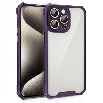 Voor iPhone 13 Pro Hoes Acryl+TPU Versterkte Hoeken Beschermende Cover met Lensfilm