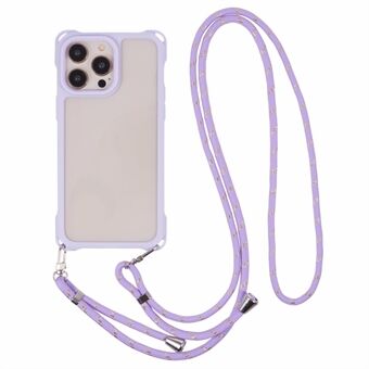 Voor iPhone 13 Pro Hoesje PC+TPU Schokbestendige Telefoon Achterkant Beschermhoes met Verstelbare Band