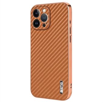 AZNS Voor iPhone 13 Pro Hoes Electroplating Carbon Fiber Textuur PU+TPU Telefoonhoesje