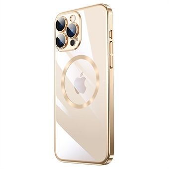 HD Clear Case voor iPhone 13 Pro 6,1 inch, Ondersteunt Magnetische Draadloze Oplading Gehard Glas Camera Bescherming Harde PC Galvaniseren Telefoon Cover