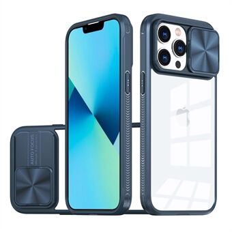 Voor iPhone 13 Pro 6.1 inch telefoonhoes TPU + pc + acryl + metalen beschermhoes met cameraschuifdeksel Anti-val telefoonhoes