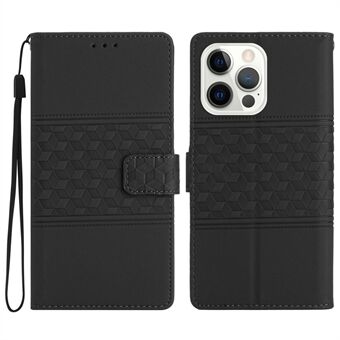 Voor iPhone 13 Pro 6.1 inch Retro bedrukt patroon Stand Portemonnee Flip lederen telefoonhoes Huidvriendelijke beschermende telefoonhoes met riem