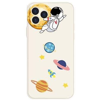 Voor iPhone 13 Pro 6,1 inch Cartoon Astronaut Planet Pattern Phone Cover Shockproof Soft TPU Case