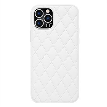 Achterkant van de behuizing voor iPhone 13 Pro 6,1 inch, stootvaste Rhombus PU-leer + TPU anti- Scratch telefoonhoesje