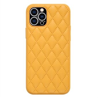 Achterkant van de behuizing voor iPhone 13 Pro 6,1 inch, stootvaste Rhombus PU-leer + TPU anti- Scratch telefoonhoesje