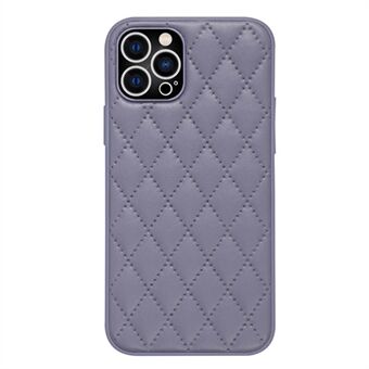 Achterkant van de behuizing voor iPhone 13 Pro 6,1 inch, stootvaste Rhombus PU-leer + TPU anti- Scratch telefoonhoesje