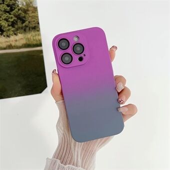 Voor iPhone 13 Pro 6,1 inch Stijlvolle Gradient Skin-touch PC-telefoonhoes Schokbestendig Anti- Scratch Achterkant met lensbeschermfolie