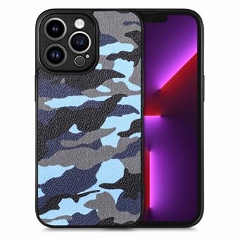 Beschermende telefoonhoes voor iPhone 13 Pro, met leer gecoat PC+TPU-hoesje met camouflagepatroon