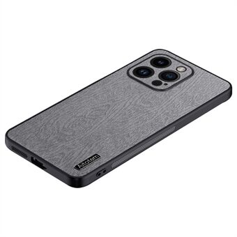 Voor iPhone 13 Pro 6,1 inch anti- Scratch houtnerf telefoonhoes PU-leer + pc + TPU-hoes met volledig verpakte camerabescherming