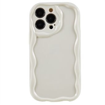 Voor iPhone 13 Pro 6,1 inch Glanzend golfontwerp Zachte TPU-hoes Valbestendig telefoonhoesje - wit