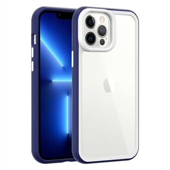 Voor iPhone 13 Pro transparante hoes acryl achterkant + kleurrijke TPU-frame valpreventie telefoonhoes