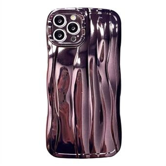 Achterkant van de behuizing voor iPhone 13 Pro 6,1 inch galvaniseren golftextuur Zachte TPU mobiele telefoonhoes