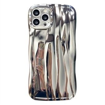 Achterkant van de behuizing voor iPhone 13 Pro 6,1 inch galvaniseren golftextuur Zachte TPU mobiele telefoonhoes