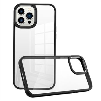 Voor iPhone 13 Pro 6.1 inch PC+TPU Anti-drop Cover Metalen Lens Frame Clear Phone Case