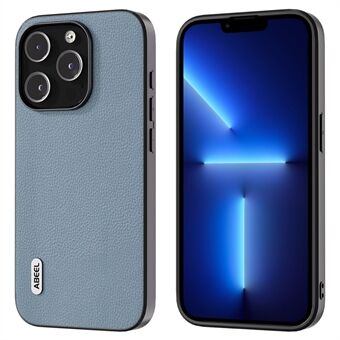 ABEEL Voor iPhone 13 Pro Litchi Textuur Ultra Dunne Case Koeienhuid Leer Gecoat PC + TPU Beschermende Telefoon Cover